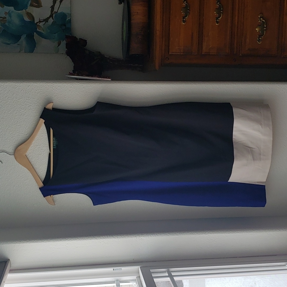 Ralph Lauren Black, Cream, and Blue Work Dress